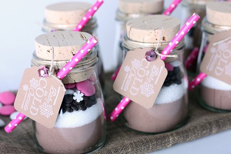 Jars of hot chocolate