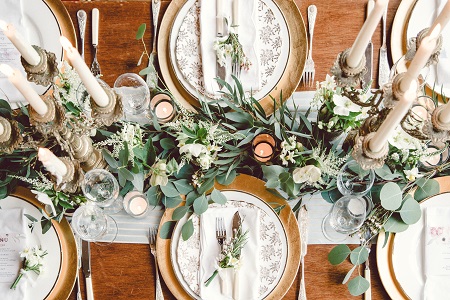 Whimsical winter table decoration